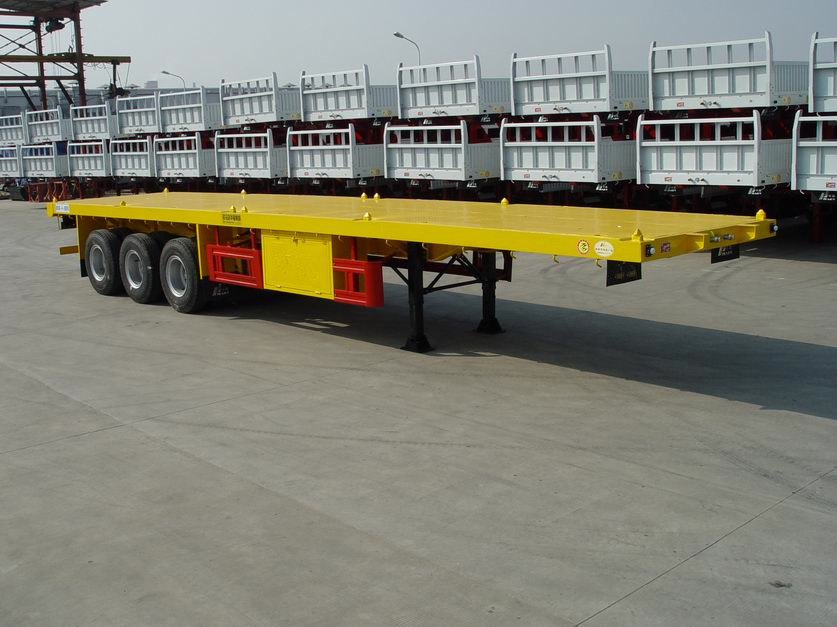 40-Fuß-Flachbett-halb Anhänger 3 Achsen für ISO-Container-Transport