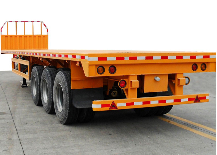40-Fuß-Container-Flachbett-halb Anhänger mit vorderer Sicherheitsstoßstange 35 t Kapazität