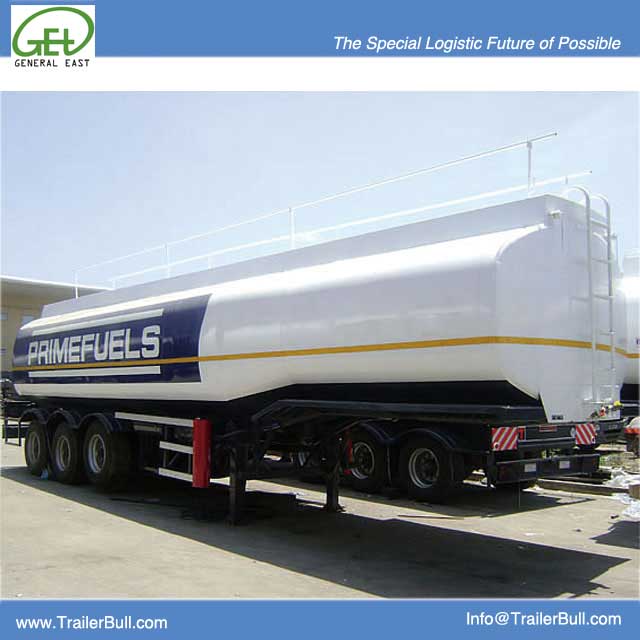 45cbm 3 Achsen Kohlenstoffstahl-Tanker-Sattelanhänger, hochwertiger Kohlenstoffstahl-Tanker-Anhänger