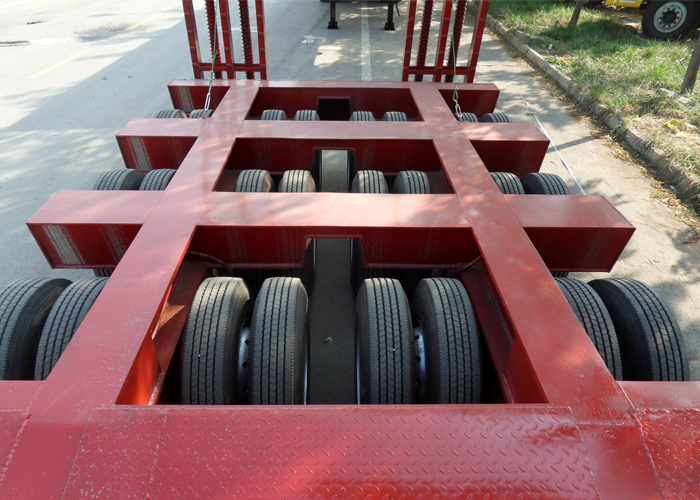 Schwenkachsen-Tiefbett-Semi-Anhänger für Super Heavy Machine Logistic, Tiefbett-Anhänger